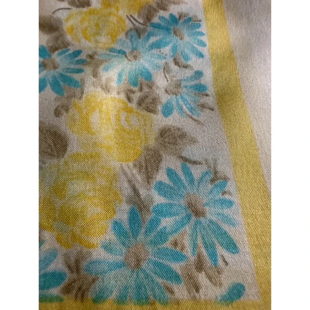 Vintage Floral Satin Scarf‎ Lot of 2 – Pastel Purple & Yellow Spring Easter